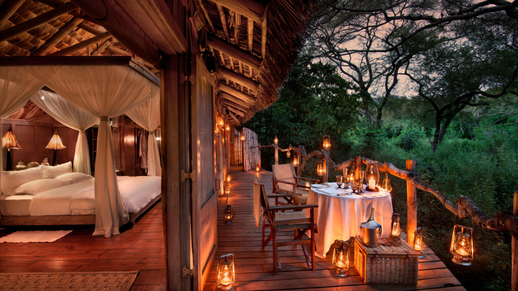 andBeyond's Lake Manyara Tree Lodge in Tanzania showing the romantic exterior of room | Africa's Top 6 Must-Visit Rooms in 2022 by Planet Africa Safaris | Tailormade safari itineraries