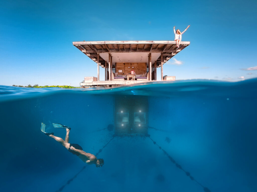 The Manta Resort Pemba Island's exterior shot of their underwater room | Africa's Top 6 Must-Visit Rooms in 2022 by Planet Africa Safaris | Tailormade safari itineraries