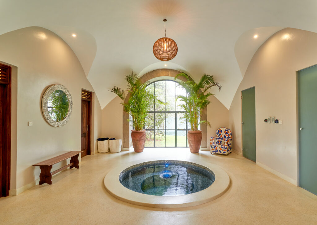 The Retreat hot tub wellness centre interior shot | Giraffe Manor | Planet Africa Safaris tailormade safari itineraries in Kenya and beyond